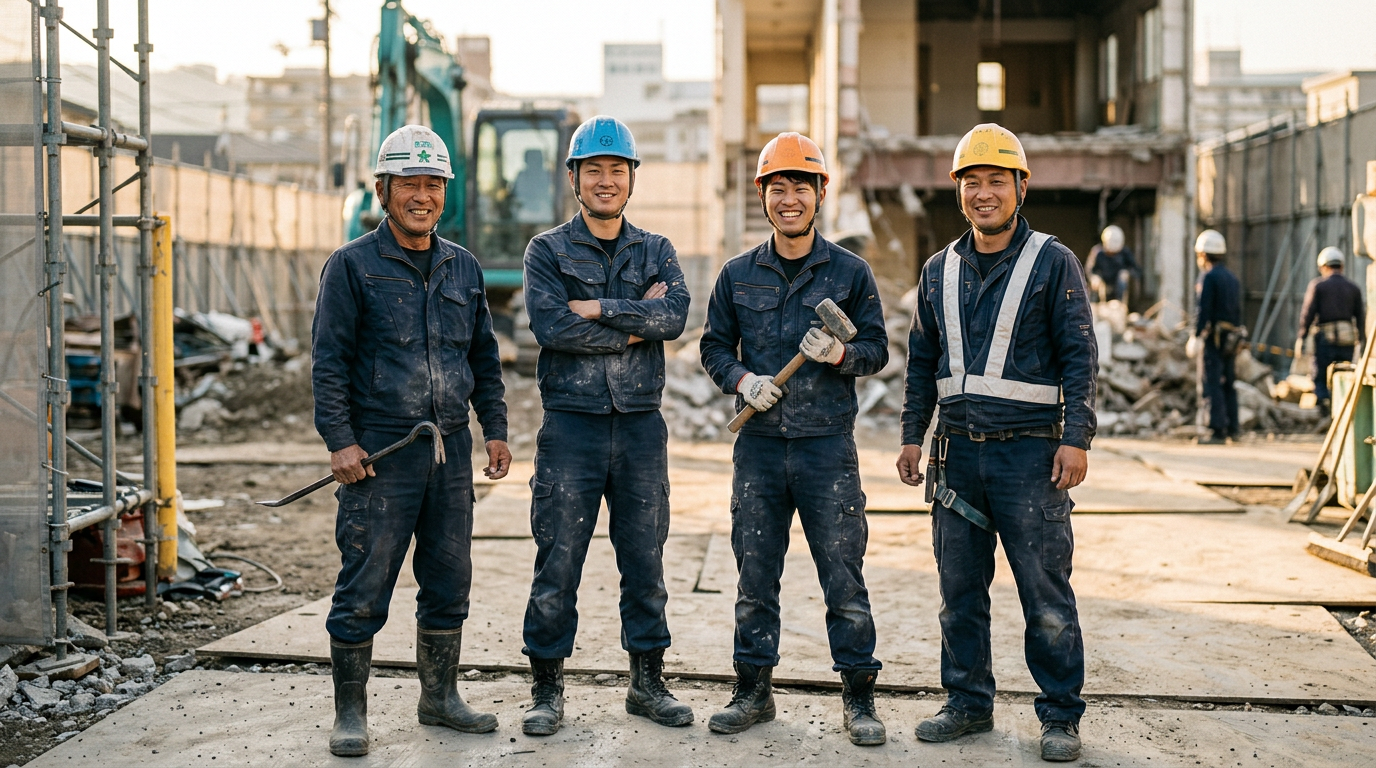 マイルドハウスの作業チーム