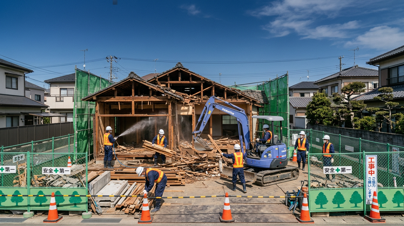 首都圏エリアの解体工事の様子（マイルドハウス）